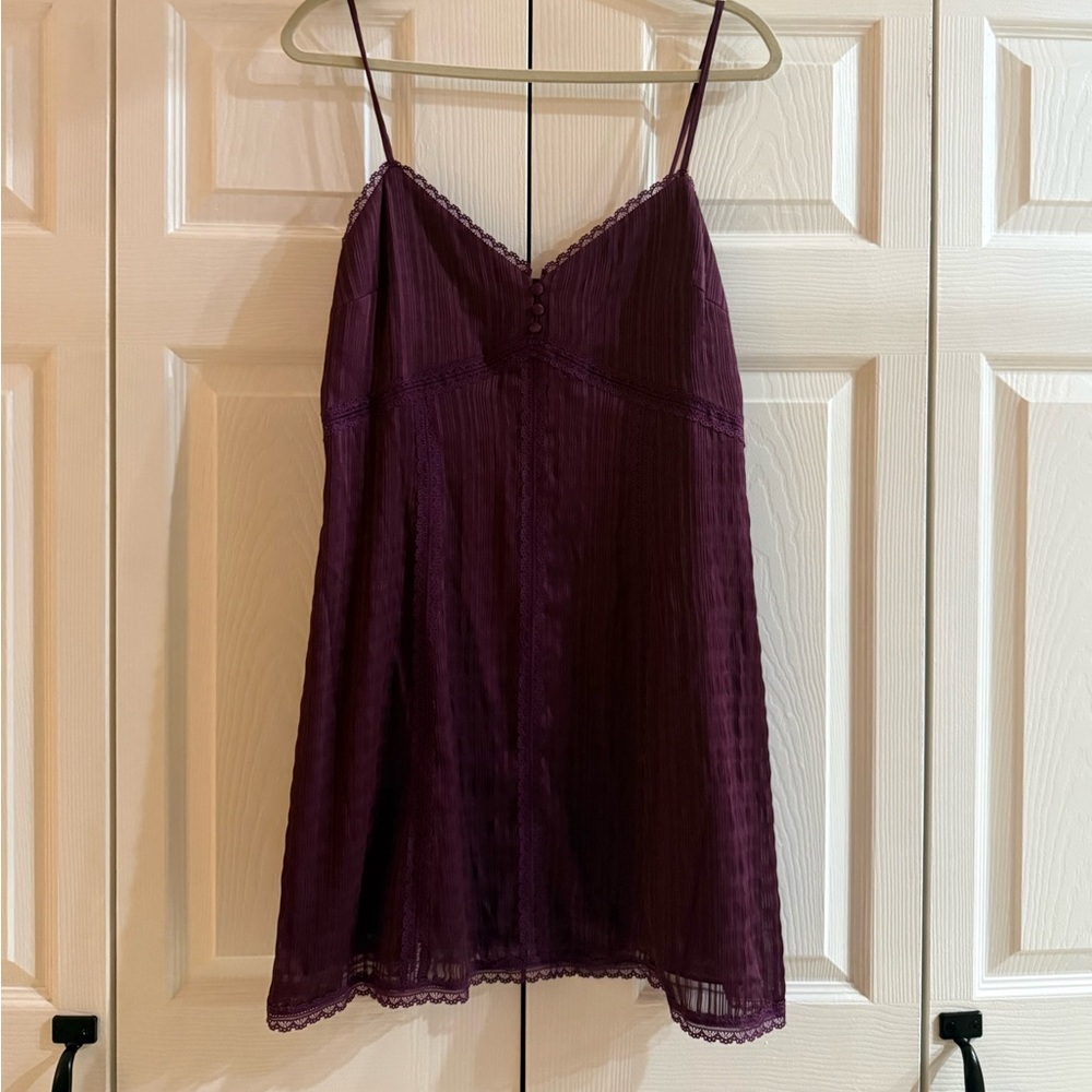 Alice + Olivia Genevieve Mini Dress NWT Boysenberry Lace Slip Dress Size 14 - Picture 4 of 8